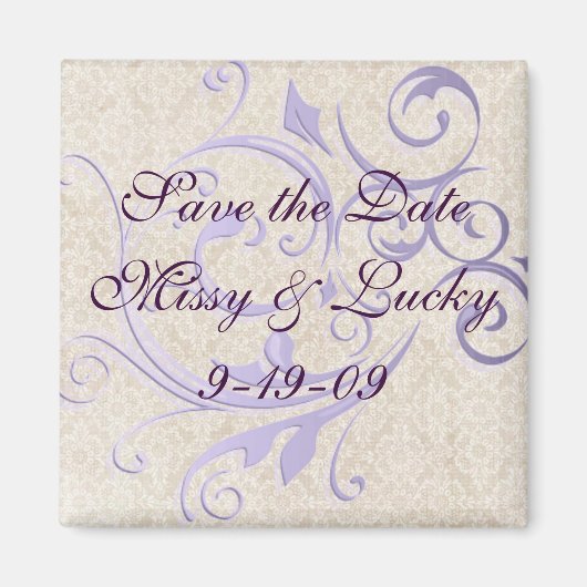 Grote Scroll Save the Date Magnet (Voorkant)