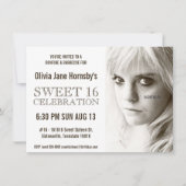 Grote Sepia Foto Sweet Sixteen Birthday Party Kaart (Voorkant)