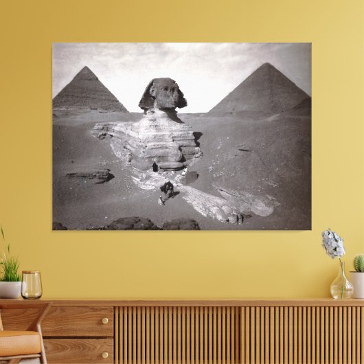 Grote Sfinx & Gizeh Piramides Necropolis Egypte Canvas Afdruk (Insitu (Woonkamer))
