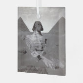Grote Sfinx & Gizeh Piramides Necropolis Egypte Glas Ornament (Voorkant links)