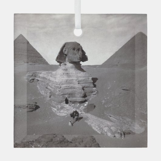 Grote Sfinx & Gizeh Piramides Necropolis Egypte Glas Ornament (Voorkant)