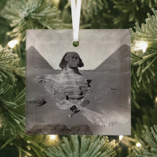 Grote Sfinx & Gizeh Piramides Necropolis Egypte Glas Ornament (Insitu)