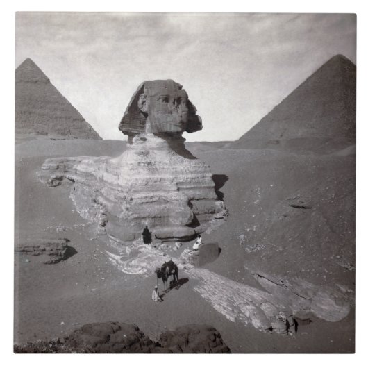 Grote Sfinx & Gizeh Piramides Necropolis Egypte Tegeltje (Voorkant)