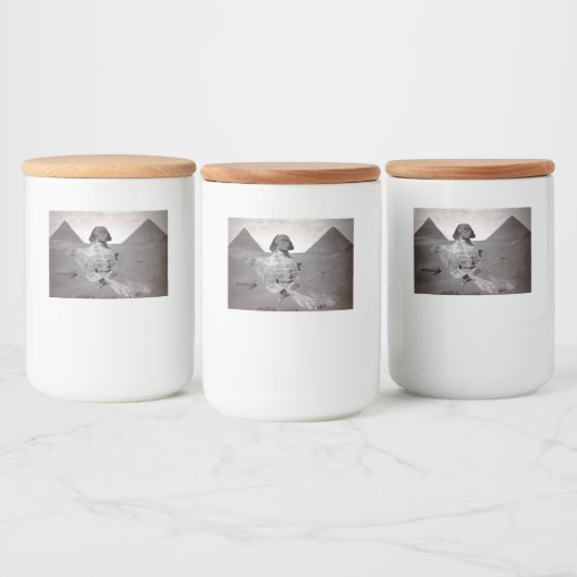 Grote Sfinx & Gizeh Piramides Necropolis Egypte Voedselcontainer Etiket (Flessen)