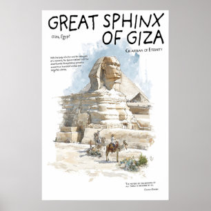 Grote Sfinx Poster  Giza Egypte Landmark  Oud