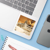 Grote Sfinx van Giza - Afrika - Egypte Sticker (Laptop met iPhone)