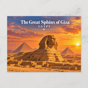 Grote Sfinx van Giza Egypte Zonsondergang Ansichtk Briefkaart