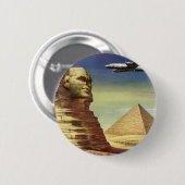  Grote Sfinx van Gizeh, Egyptische piramides Ronde Button 5,7 Cm (Voorkant /achterkant)