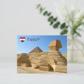 Grote Sfinx van Gizeh met Khafre-piramide - Egypte Briefkaart (Staand voorkant)