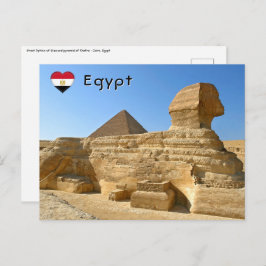 Grote Sfinx van Gizeh met Khafre-piramide - Egypte Briefkaart