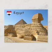 Grote Sfinx van Gizeh met Khafre-piramide - Egypte Briefkaart (Voorkant)