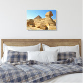 Grote Sfinx van Gizeh met Khafre-piramide - Egypte Canvas Afdruk (Insitu (Slaapkamer))