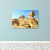 Grote Sfinx van Gizeh met Khafre-piramide - Egypte Canvas Afdruk (Insitu (Houten vloer))