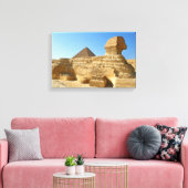 Grote Sfinx van Gizeh met Khafre-piramide - Egypte Canvas Afdruk (Insitu (Woonkamer))
