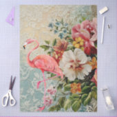 Grote Shabby Chic Roze Flamingo Bloemen Decoupage Tissuepapier (Craft)