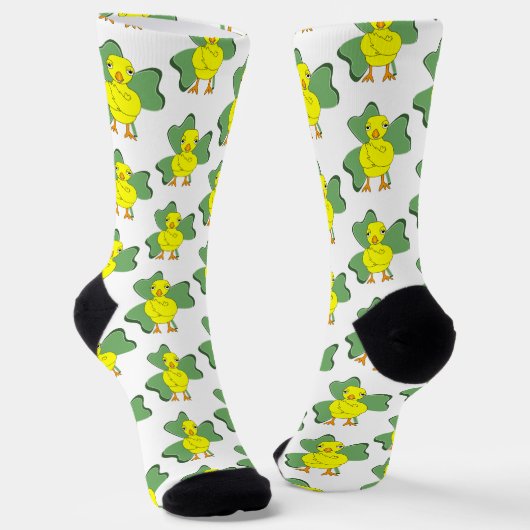 Grote Shamrock Chick Pattern Sokken (Gebogen)