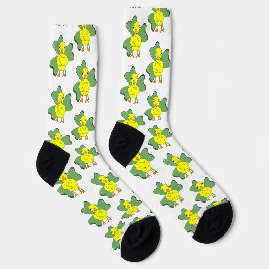 Grote Shamrock Chick Pattern Sokken (Rechts)