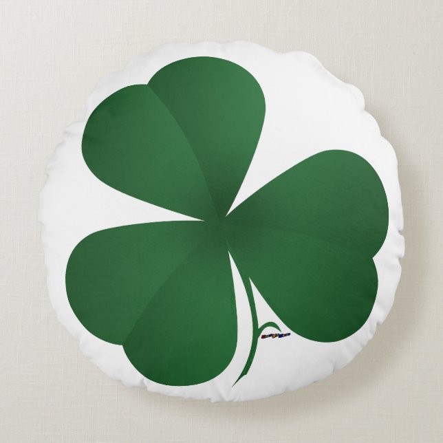 Grote Shamrock Rond Kussen (Voorkant)