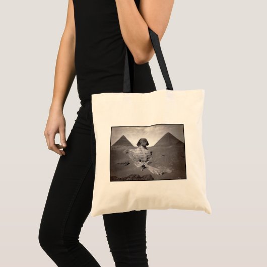 Grote sinaasappel van Giza Necropolis en Pyramiden Tote Bag (Voorkant (product))