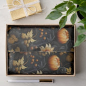 Grote Sinaasappel Zwarte Herfst Bloemen Tissuepapier (Geschenk)