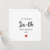 Grote Six-Oh 60e Verjaardag Kaart (Voorkant / Achterkant in situ)