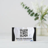 Grote Sjabloon QR-code | Marmer Gold Flakes Visitekaartje (Staand voorkant)