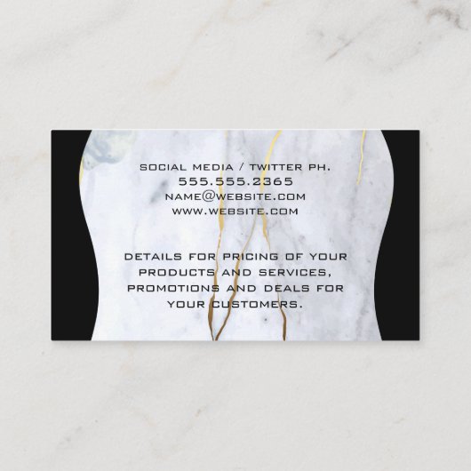 Grote Sjabloon QR-code | Marmer Gold Flakes Visitekaartje (Achterkant)