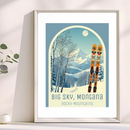 Grote Sky Montana skigebied Rocky Mountains Poster