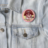 Grote Slechte Aap Piraat Ronde Button 5,7 Cm (In situ)
