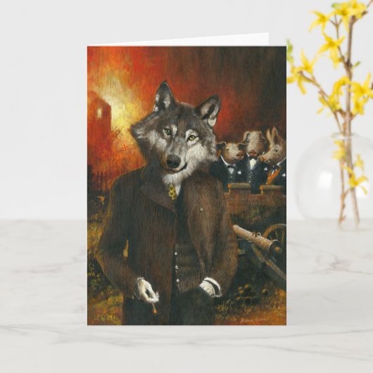 Grote Slechte Wolf Groeten Kaart (Gele Bloem)