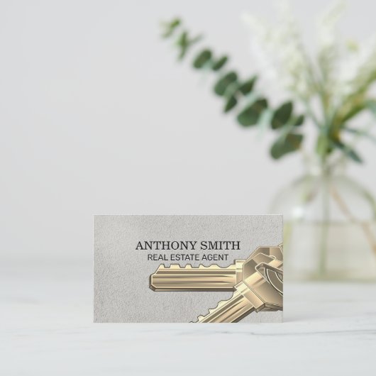 Grote sleutels visitekaartje (Staand voorkant)