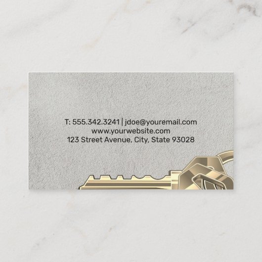 Grote sleutels visitekaartje (Achterkant)