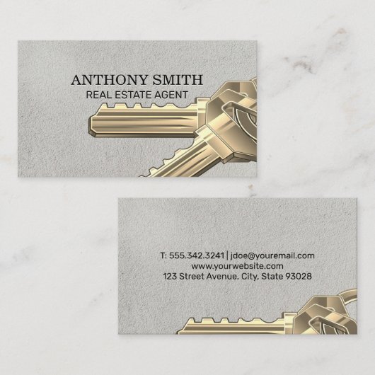 Grote sleutels visitekaartje (Voorkant / Achterkant)