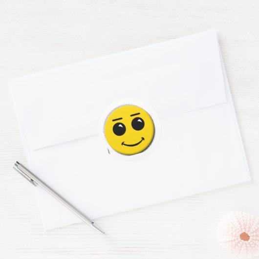 grote smiley ronde sticker (Envelop)