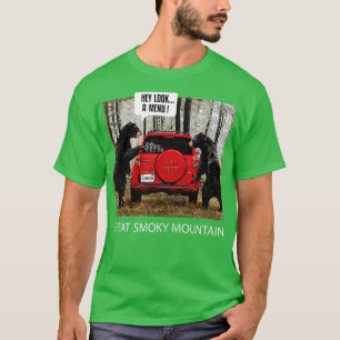 Grote Smoky Mountain Beren Hey Kijk een menu T-shirt