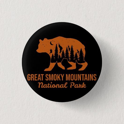 GROTE SMOKY MOUNTAINES NATIONAAL PARK RONDE BUTTON 3,2 CM (Voorkant)