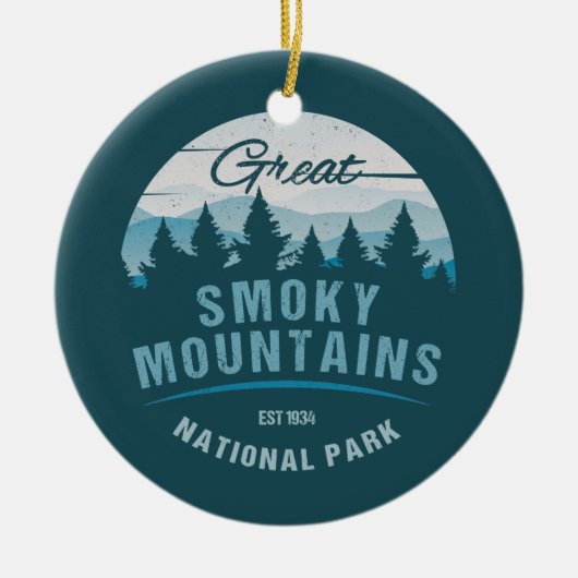 GROTE SMOKY MOUNTAINES NATIONALE PARK HOLIDAY KERAMISCH ORNAMENT (Voorkant)