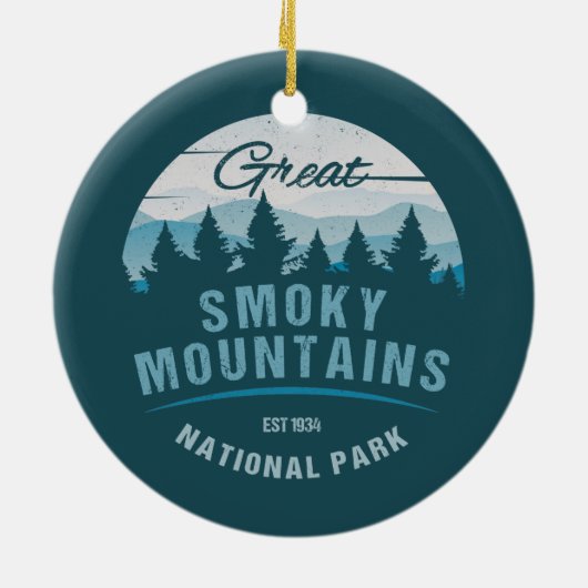 GROTE SMOKY MOUNTAINES NATIONALE PARK HOLIDAY KERAMISCH ORNAMENT (Achterkant)