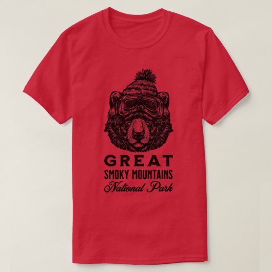 Grote Smoky Mountains Nationaal Park Ski Snowboard T-shirt (Design voorkant)