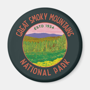 Grote Smoky Mountains National Park Art Distress Magneet