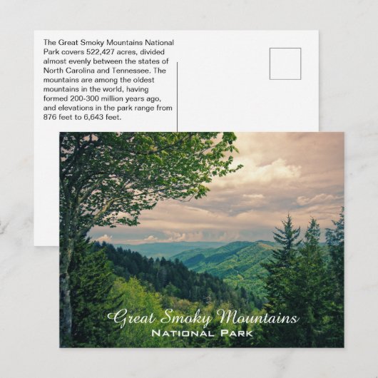 Grote Smoky Mountains National Park Feiten Briefkaart (Voorkant / Achterkant)