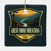 Grote Smoky Mountains National Park Illustratie Keramisch Ornament (Achterkant)