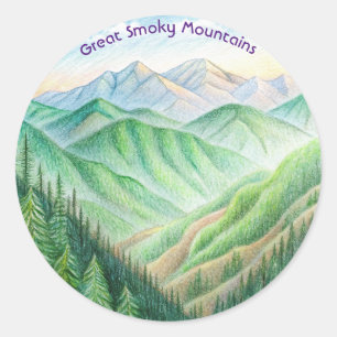 Grote Smoky Mountains National Park schets Ronde Sticker
