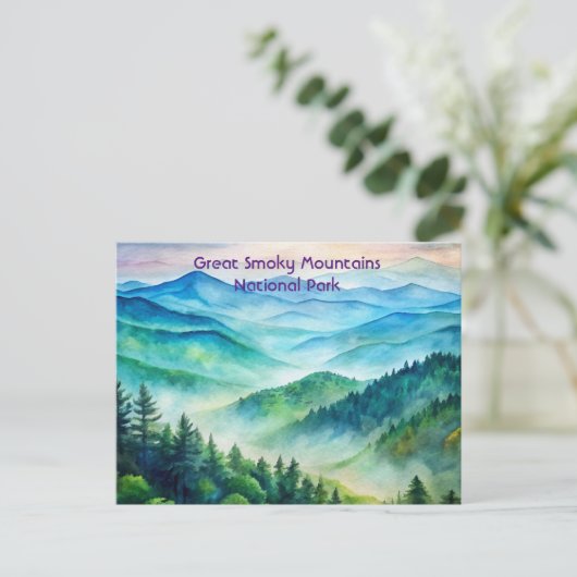Grote Smoky Mountains National Park Schilderij Briefkaart (Staand voorkant)
