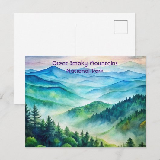 Grote Smoky Mountains National Park Schilderij Briefkaart (Voorkant / Achterkant)