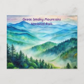 Grote Smoky Mountains National Park Schilderij Briefkaart (Voorkant)