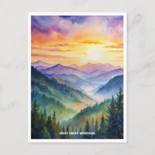 Grote Smoky Mountains National Park Waterverf Briefkaart