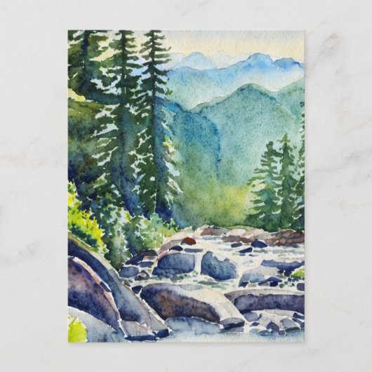 Grote Smoky Mountains National Park Waterverf Briefkaart (Voorkant)