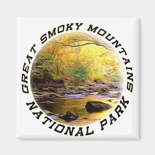 Grote Smoky Mountains NP magneet of Onderzetter (Voorkant)