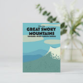 Grote Smoky Mountains reisposter. Briefkaart (Staand voorkant)